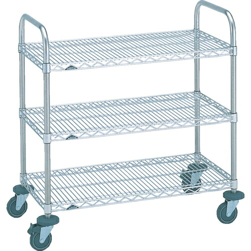 ERECTA ( エレクター ) ステンレス鋼全能手押し車 間口758mm×奥ふかさ613mm×高さ963粍 3段 ( NSBKDS ) 【製造業者取寄】