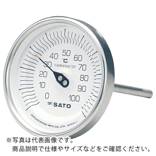佐藤 ( 佐藤計量器製作所 ) バイメタル温度計ＢＭ－Ｔ型 測定温度範囲－３０～５０℃ 感温部長さ１５０ｍｍ ( BMT90S2 )