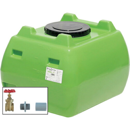 SUIKO ( スイコー ) ホームローリータンク300 緑 ドレンバルブセット(40A)付 ( HLT-300(GN)+VALVE-SET40A ) スイコー(株) 【メーカー取寄】