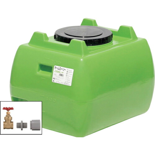 SUIKO ( スイコー ) ホームローリータンク200 緑 ドレンバルブセット(25A)付 ( HLT-200(GN)+VALVE-SET25A ) スイコー(株) 【メーカー取寄】