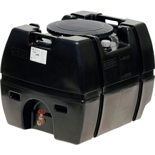 SUIKO ( スイコー ) スーパーローリータンク 400L 黒 直付けスリースバルブ50A付 ( SLT-400 BK+SV50A ) スイコー(株) 【メーカー取寄】