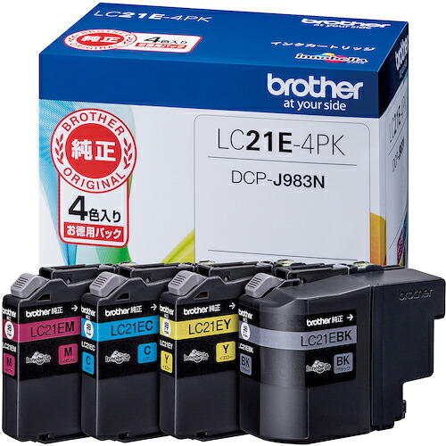 brother ( ブラザー工業 ) インクカートリッジ 4色パック ( LC21E-4PK ) ブラザー工業(株) 【メーカー取寄】