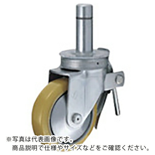 ハンマー ( ハンマーキャスター ) 足場用旋回式ウレタン車輪(スチールホイール・ローラーベアリング)150mm トータルロック ( 515SK-URB150 ) ハンマーキャスター(株) 【メーカー取寄】