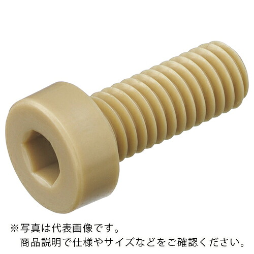 ケミカルスクリュー 六角穴付低頭ボルト(ポリエーテルエーテルケトン PEEK・全ねじ) M4-6 (100本入) ( PEEK/LC M4-6 ) 日本ケミカルスクリュー(株) 【メーカー取寄】