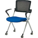 JTX ( プラス ) 851463会議イス GK-A90SM ブル- 肘付 ( GK-A90SM BL ) プラス(株) 【メーカー取寄】