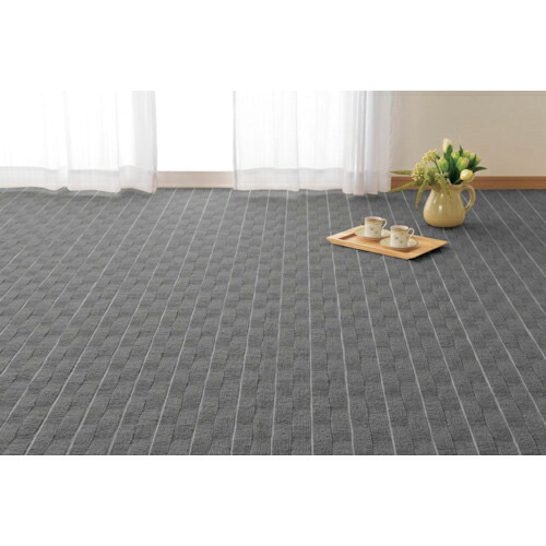 萩原 高級感のある平織りカーペット メテオ 江戸間3帖 グレー 1760×30×2610 ( 600021130 ) 【メーカー取寄】