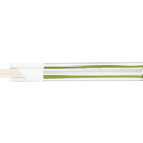 PACKSTYLE ( 折兼 ) 袋入箸 白楊元禄8寸緑 100膳新 ( 523378 ) 【40袋セット】 (株)折兼 【メーカー取寄】