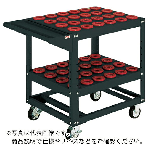 【SALE必要経費】os ( 大阪製罐 ) ツーリング手押し車 棚2段印字機(黒いこと)間口693粍 奥ぶかさ550粍 高さ790粍 NT30・BT30用 ( WN3060-B )