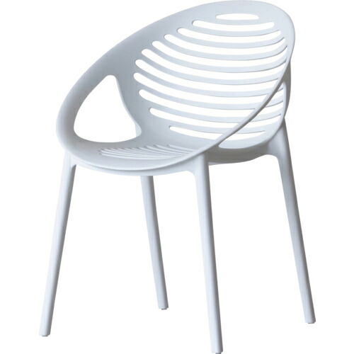 クラッシュ ( 関家具 ) PP樹脂製 ティーグチェア ホワイト ( TEIGUE CHAIR WHITE ) 【2脚セット】