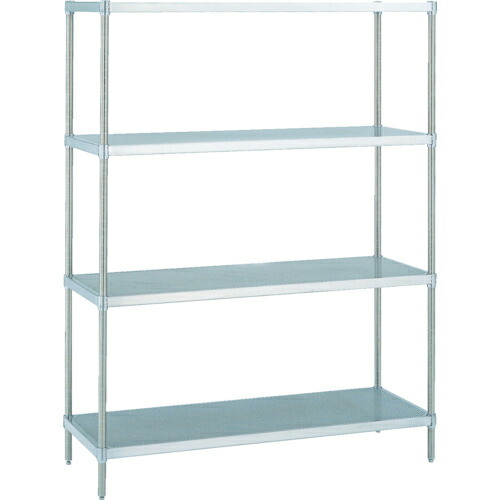 ERECTA ( エレクター ) スーパーシリーズ・304パンチングソリッドシェルフ 間口1518mm×奥行613mm×高さ1384mm(PS) DB付 4段 ( LSS1520PSPS1390W4 )