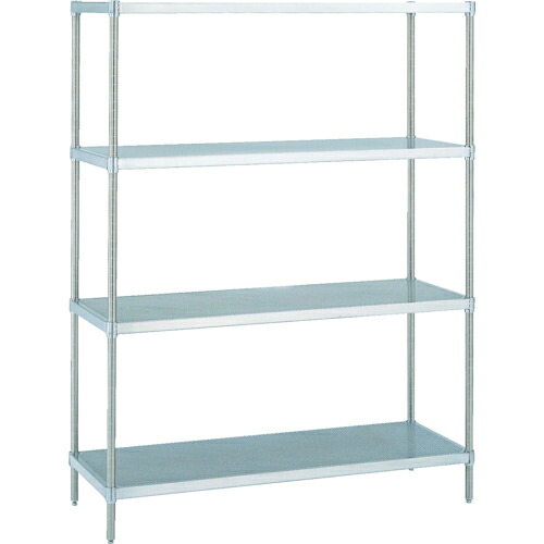 ERECTA ( エレクター ) 百貨店続きもの・304パンチングソリッドシェルフ 間口1518mm×奥ぶかさ460mm×高さ1384粍(なおなお書き) DB付 4段 ( MSS1520PSPS1390W4 )