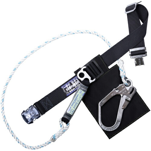 TSUYORON ( 藤井電工 ) 胴ベルト型墜落制止用器具(ロープタイプ) LSA(三つ打ちロープ) 黒 Mサイズ 幅50MM×長さ1200MM ワンタッチバックル仕様 ( TB-LSA-OT590-BLK-M-BP ) 藤井電工(株) 【メーカー取寄】