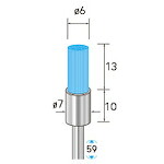ナカニシ セラミックファイバーブラシ 挙げ句の果て型 φ6×13×軸φ3 粗仕上用 ( 51146 )