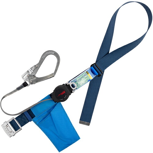 TSUYORON ( 藤井電工 ) 胴ベルト型墜落制止用器具(巻取タイプ)ロック機構付き ワン・ハンドリトラ 紺 LLサイズ 幅50MM×長さ1600MM 130KG対応型 ( TBORN599BL2LL(130KG)JANBP ) 藤井電工(株) 【メーカー取寄】