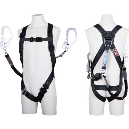 TSUYORON ( 藤井電工 ) 点火装置馬具 ダブルランヤード付き添い人 鍵を掛ける規則体系付き添い人巻取式コルトリトラ+伸縮式ノビロン(BK) 黒 S大きさ ( TH510CRNV93SVOTBLKBKS2R23JANBX ) 【製造業者取寄】