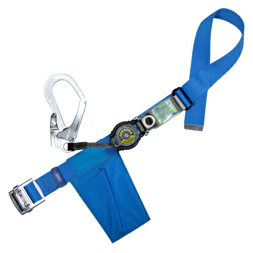 TSUYORON ( 藤井電工 ) 胴ベルト型墜落制止用器具(巻取タイプ)ロック機構付き ロックリトラ 青 Lサイズ 幅50MM×長さ1400MM ( TB-LRN-599-BL4-L-JAN-BP )