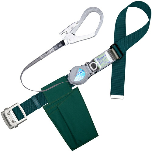 TSUYORON ( 藤井電工 ) 胴ベルト型墜落制止用器具(巻取タイプ)ロック機構付き 2WAYリトライト 青緑 Sサイズ 幅50MM×長さ1100MM ( TB-TRL-593-BG-S-JAN-BX ) 藤井電工(株) 【メーカー取寄】
