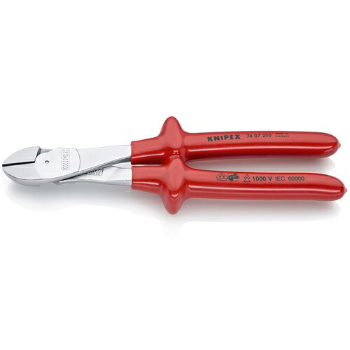 KNIPEX 絶縁強力型ニッパー 250mm 1000V絶縁ハンドル ( 7407-250 )
