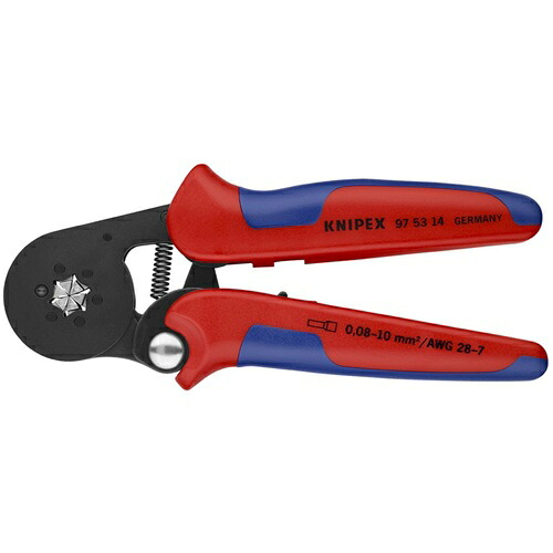 KNIPEX ワイヤーエンドスリーブ自動調整圧着ペンチ 六角クランプ ( 9753-14 )