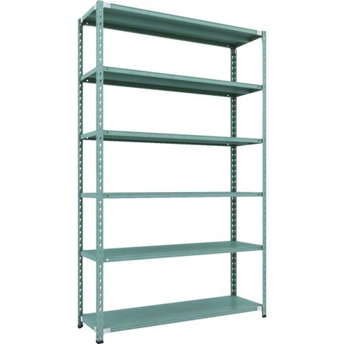 【SALE通貨価値】TRUSCO ( トラスコ中山 ) CB型セミボルトレス軽中量棚 1500X450XH2400 6段 緑であること ( CB-8546-GN )