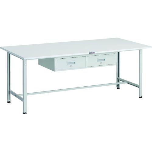 TRUSCO ( トラスコ中山 ) 軽掛け目御勤め台(300kg)AE型 1800X900XH740 2列引出付 白いこと色 ( AE-1809FL2 W )