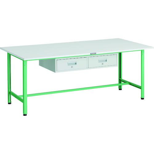 TRUSCO ( トラスコ中山 ) 軽掛け目御勤め台(300kg)AE型 1800X900XH740 2列引出付 若い者緑であること色 ( AE-1809FL2 YG )