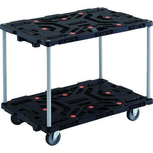 TRUSCO ( トラスコ中山 ) 連結式樹脂製2段台車 ビートル 900X600 自在3輪 ハンドルなし ( BT920J3-E100 )|配管材料プロ トキワ
