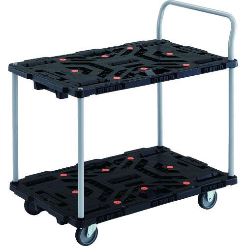 TRUSCO ( トラスコ中山 ) 連結式樹脂製2段台車 ビートル 900X600 自在3輪 ハンドル付 ( BT924J3-E100 )｜配管材料プロ トキワ