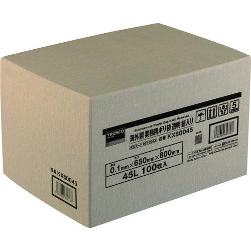 TRUSCO ( トラスコ中山 ) 海外製 業務用ポリ袋 透明・箱入 0.1×45L 100枚入 ( KXS0045 )