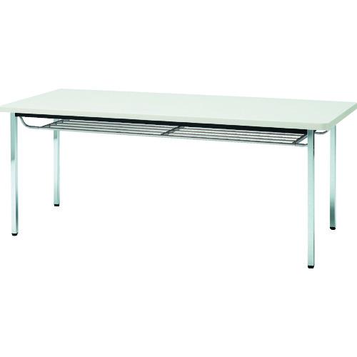 TRUSCO ( トラスコ中山 ) 会議用テーブル 1200X600XH700 下棚付 丸脚 ホワイト ( TDST1260-W )