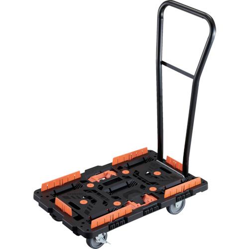 TRUSCO ( トラスコ中山 ) 連結式樹脂製平台車 ビートル 700X450 自在3輪 内2輪ストッパー付 脱着式ハンドル付 コボレ止めセット とめたろう付 ( BT700KJ3S2H-E100T )