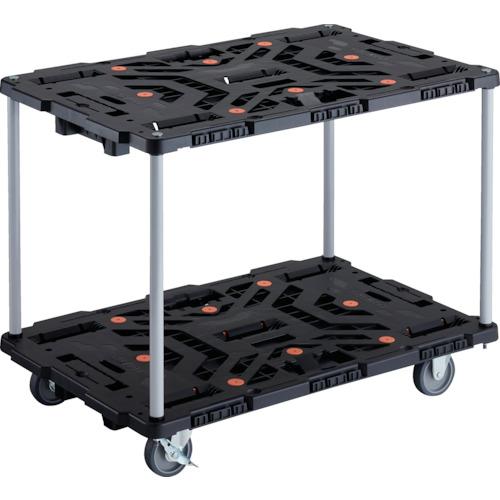 TRUSCO ( トラスコ中山 ) 連結式樹脂製2段台車 ビートル 900X600 自在3輪 内2輪ストッパー付 ハンドルなし ( BT920J3S2-E100 )