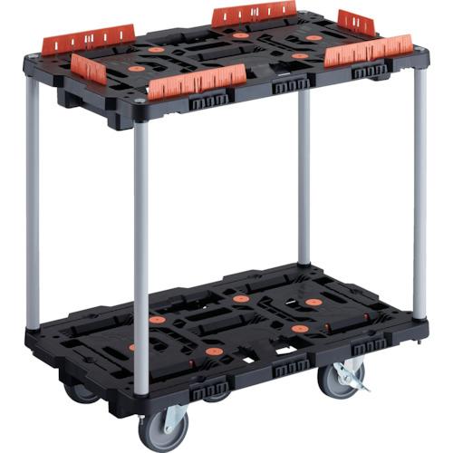 TRUSCO ( トラスコ中山 ) 連結式樹脂製2段台車 ビートル 700X450 自在5輪 内2輪ストッパー付 コボレ止めセット付 ハンドルなし ( BT720KJ5S2-E100 )