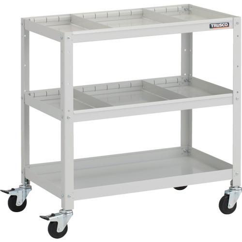 【SALE必要経費】TRUSCO ( トラスコ中山 ) 手道具手押し車 ラビットワゴン 700X450XH740 中仕切り板2段付 天然ゴム拷問台 白いこと ( RBW-773S2-W )