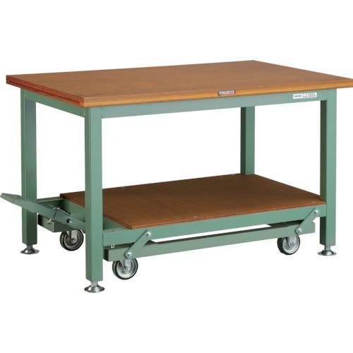 TRUSCO ( トラスコ中山 ) 重荷重作業台移動式(3000kg)TWC型 1200X750XH740 基本タイプ グリーン色 ( TWC-1200 (ｺﾞｳﾊﾞﾝﾃﾝﾊﾞﾝ) )｜配管材料プロ トキワ