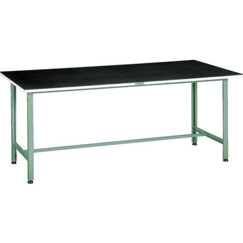 TRUSCO ( トラスコ中山 ) 軽荷重作業台(300kg)AE型 1800X750XH745 ゴムマット張り グリーン色 ( AE-1800G5 (5.0Tｺﾞﾑﾏｯﾄﾂｷ) )