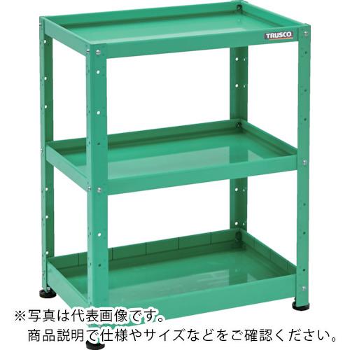 TRUSCO ( トラスコ中山 ) 小型雄捻子式棚 バーディワゴンラック型 750X500 浅2深1段 青少年緑であること ( BDW-R973F1-YG )
