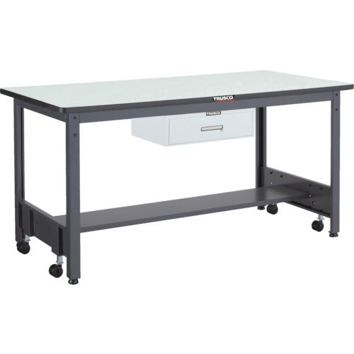 【SALE必要経費】TRUSCO ( トラスコ中山 ) 中掛け目御役目台(500kg)CFW型 1800X750XH740 1段引出付 うす暗い薄墨色色 ( CFWP-1875F1 )