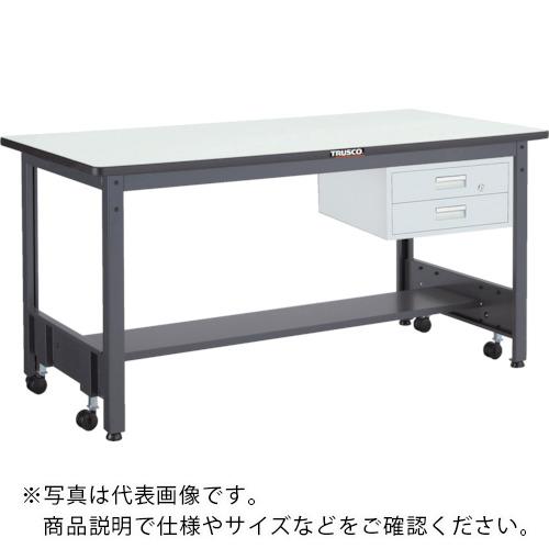 TRUSCO ( トラスコ中山 ) 中荷重作業台(500kg)CFW型 1800X900XH740 2段引出付 ダークグレー色 ( CFWP-1890F2 )