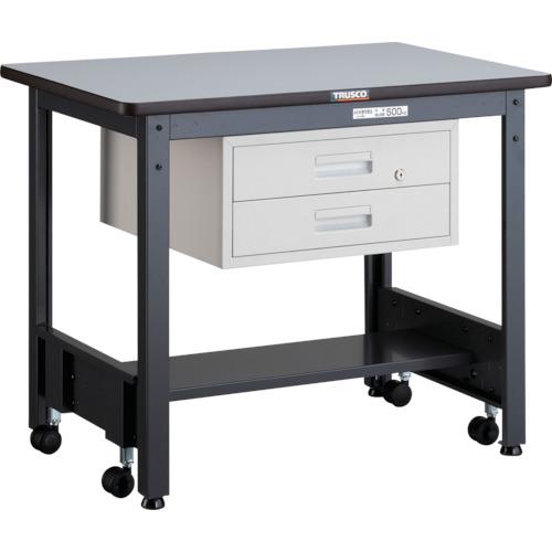 【SALE価格】TRUSCO ( トラスコ中山 ) 中荷重作業台(500kg)CFW型 900X600XH740 2段引出付 ダークグレー色 ( CFWR-0960F2 )｜配管材料プロ トキワ 44,295円