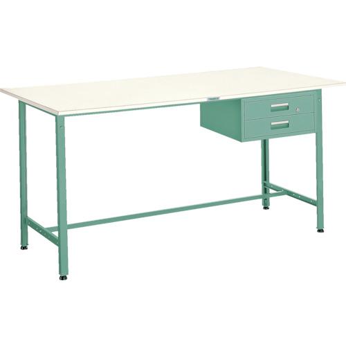 【SALE価格】TRUSCO ( トラスコ中山 ) 軽荷重立作業台(300kg)HAE型 900X600XH900 2段引出付 グリーン色 ( HAE-0960F2 (ﾆｭｰﾎﾟﾘﾊｸｼｮｸﾃﾝﾊﾞﾝ) )｜配管材料プロ トキワ