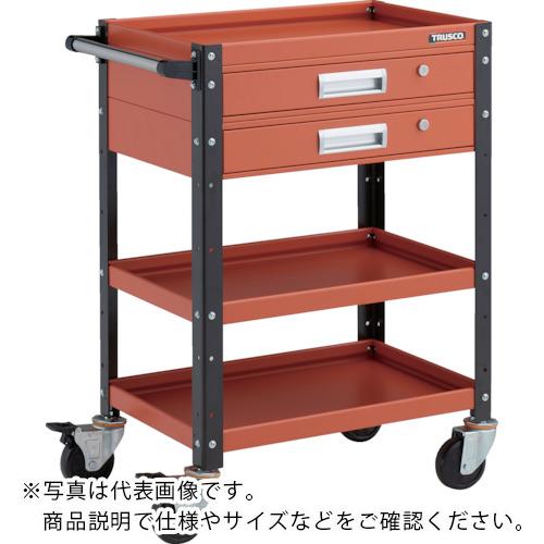TRUSCO ( トラスコ中山 ) ツールワゴン バーディワゴン 600X400 引出2段付 オレンジ/ブラック ( BDW-963V2-ORBK )
