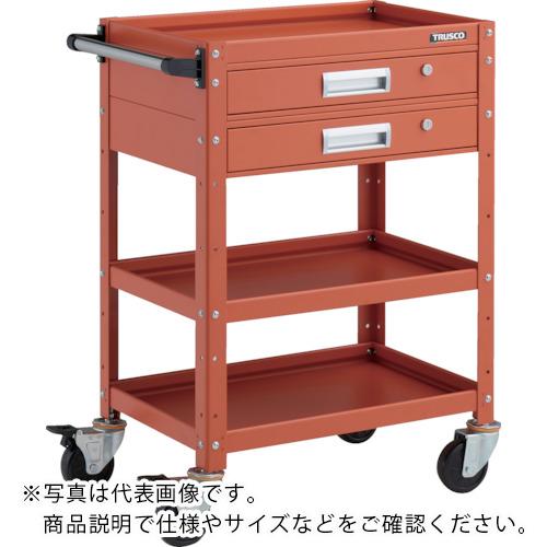 TRUSCO ( トラスコ中山 ) ツールワゴン バーディワゴン 600X400 引出2段付 オレンジ ( BDW-963V2-OROR )