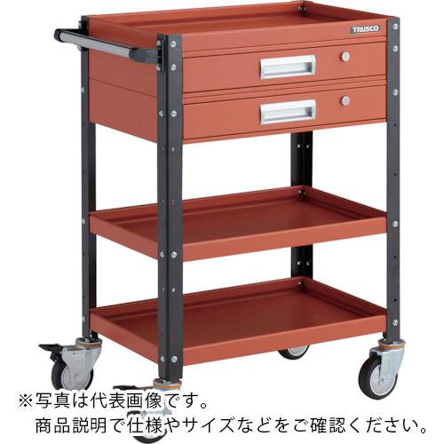 TRUSCO ( トラスコ中山 ) ツールワゴン バーディワゴン 600X400 引出2段付 ウレタン車輪 オレンジ/ブラック ( BDW-963V2U-ORBK )