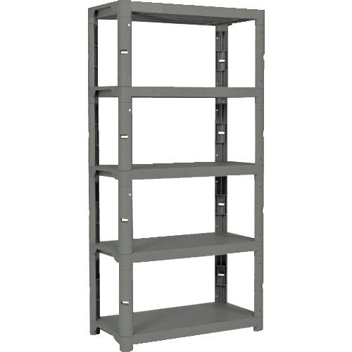 TRUSCO ( トラスコ中山 ) プラ棚 高さ1800-5段タイプ コーナーキャップ4個付 アーセナルグレー ( TPT-6345C-DG )