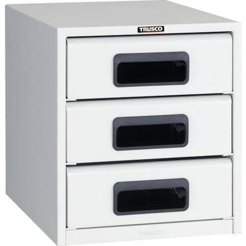 TRUSCO ( トラスコ中山 ) αレターケース スチール深型3段 引出飛出し防止型 ( A4-W3N )