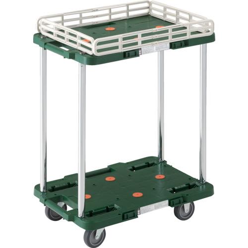 TRUSCO ( トラスコ中山 ) 樹脂製台車 ルートバン 2段式 こぼれ止め1段付 370X500 緑 ( MPB-502K-GN )｜配管材料プロ トキワ