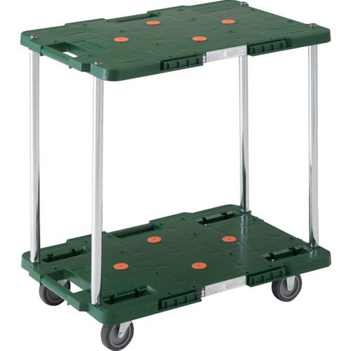 TRUSCO ( トラスコ中山 ) 脂製手押し車 伝達ルートヴァン 2段式 400X600 緑 ( MPB-602-GN )