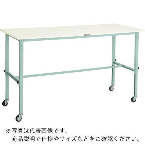 TRUSCO ( トラスコ中山 ) 軽荷重作業台高さ調節式(80kg)AEM型 900X600XH719~1019 φ75キャスター付 ホワイト色 ( AEM-0960C75W )