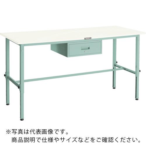 TRUSCO ( トラスコ中山 ) 軽荷重作業台高さ調節式(150kg)AEM型 1800X900XH650~950 1段引出付 ホワイト色 ( AEM-1809F1 W )